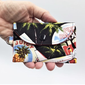 Titular de la tarjeta de crédito, Titular de la tarjeta de visita, Titular de la tarjeta de regalo, Titular de la identificación, Titular de la tarjeta de fidelidad, Cartera delgada en tela vintage hawaiana
