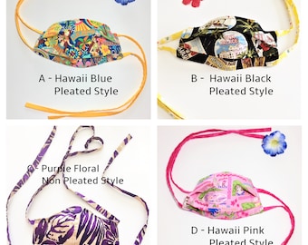 Face Mask with Filter Pocket with Ties- Choose Design
