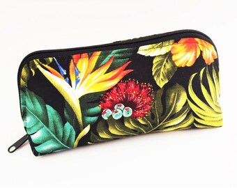Cosmetic Bag in Hawaiian Florals - Large