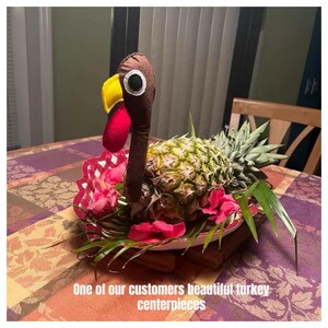 Thanksgiving Centerpiece, Turkey Centerpiece, Holiday Decoration, Pineapple Turkey, Fall Centerpiece, Hostess Gift- Made to Order image 11
