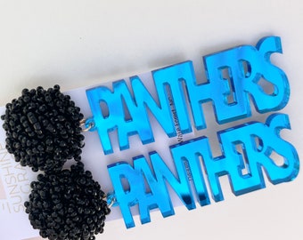 Carolina Panthers Earrings, Game Day Earrings, Panther Earrings, Football Earrings, Spirit Wear, Gameday Earrings