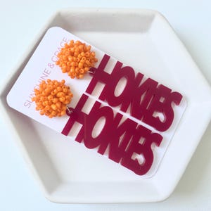 Virginia Tech Earrings, Hokies Earrings, Hokie Earrings, Tech Earrings, Virginia Tech Hokies, Hokies Gift, VT Earrings