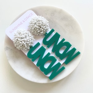UNC Wilmington Earrings, UNCW Earrings, UNC Wilmington Jewelry, Seahawks Earrings, Game Day Earrings, College Earrings, Spirit Wear