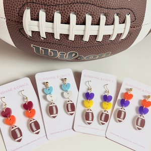 Custom Game Day Earrings, Custom Team Color Earrings, College Football Earrings, Football Mom Earrings, High School Football Earrings