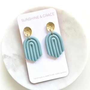 Turquoise Arch Clay Earrings, Arch Earrings, Clay Earrings, Rainbow Earrings, Summer Earrings, Boho Earrings, Polymer Clay Earrings