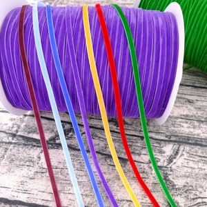 5-50 Yards 6 MM Velvet Ribbon 1/4" Soft Nylon Purple White Green Velvet Ribbons Sewing lace ribbon Accessories