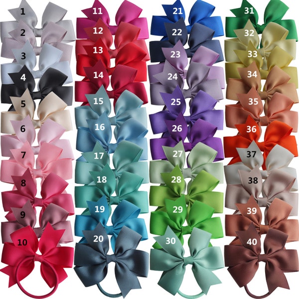 10-40 pcs Pinwheel Hair Bow with Elastic Bands 3.5'' Hairbow Baby Toddler Girls Hair Accessories PonyTail Holder Hair bands Dovetail bows