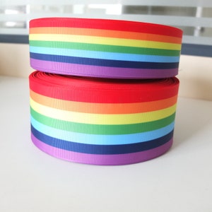 Rainbow Grosgrain Ribbon  2",3" rainbow ribbon  Colorful Ribbon  Printed Ribbon  50MM 75MM rainbow ribbon DIY for hair bow