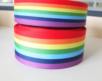 Ruban arc-en-ciel Grosgrain 2 »,3 » ruban arc-en-ciel Ruban coloré Ruban imprimé 50MM 75MM ruban arc-en-ciel DIY pour arc de cheveux