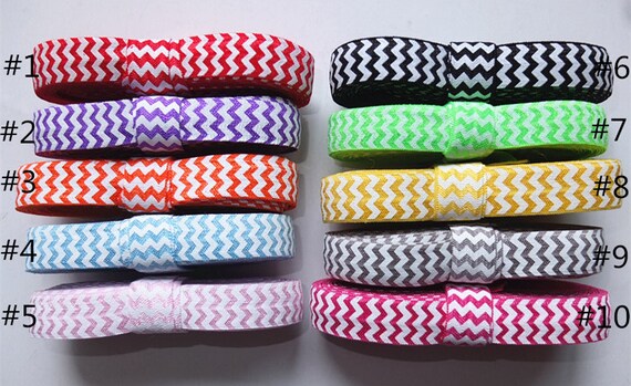 5 100 Yards 5 8 Chevron Printed Foe Fold Over Etsy