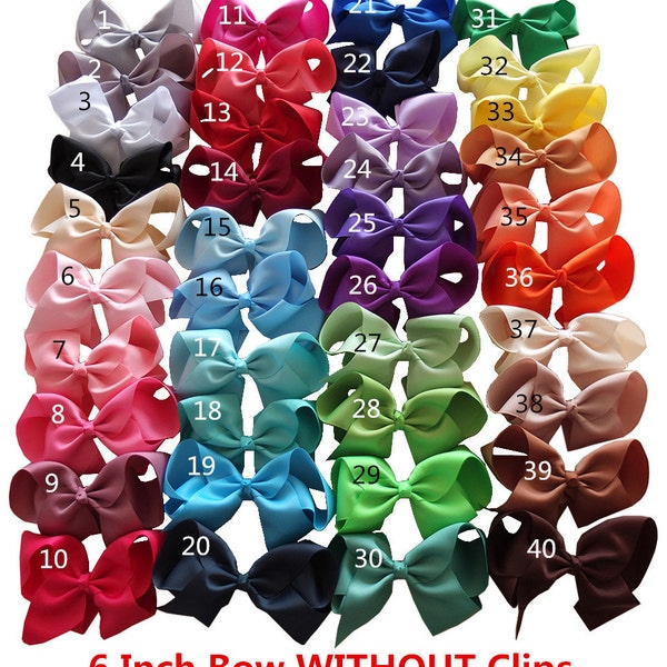 20-40 pcs Bows WITHOUT Clips 6 pouces bows Hair Bows Headbands DIY Kits Grosgrain bows Bow Supplier