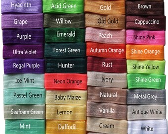 5/8" Solid FOE Fold Over Elastic ribbon DIY Sewing elastic Hair elastic bands Garment accessories 50 yards/lot 5 yards/bundle U pick colors