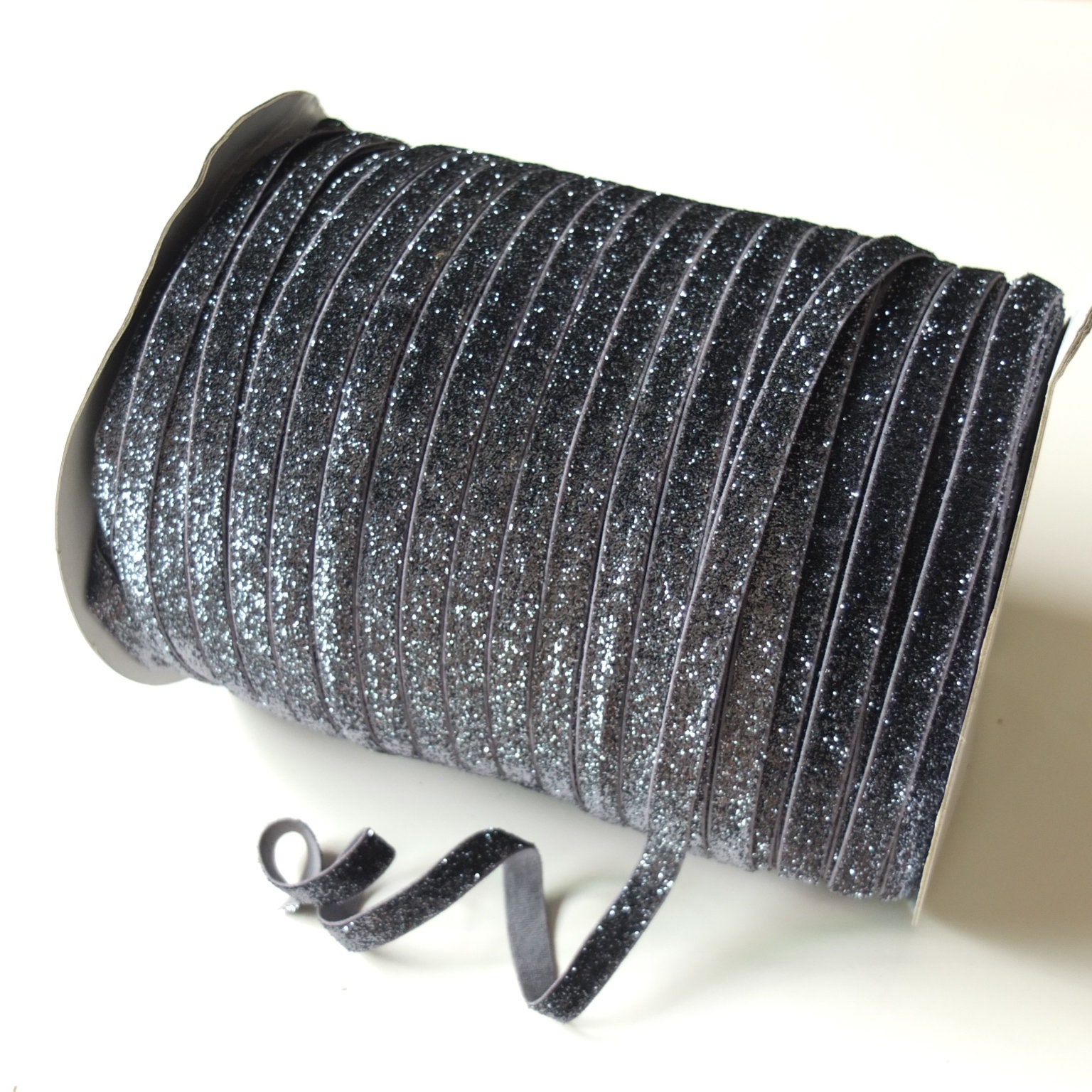 5 Yards Glitter Elastic Bands 3/8 Inch FOE Stretch Velvet Etsy