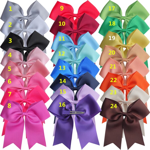 6-24 pcs 6 inch Cheer Bow WITH Clips Cheer leading bow Baby Teen Girls Hair clip Hairpins Holiday Dancing Large hair bow Grosgrain hair bows