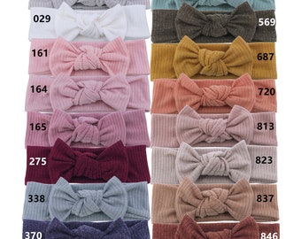 Choisissez 4 bandeaux neutres d’arc de bébé de bébé nouveau-né bébé filles coton côtelé bandeau bandeau cheveux Bow Accessoires de couvre-chef