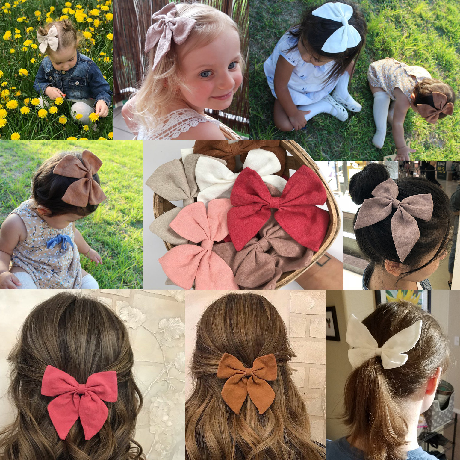 Linen Hair Bow Alligator Clips for Baby Girls Hair Barrettes Etsy