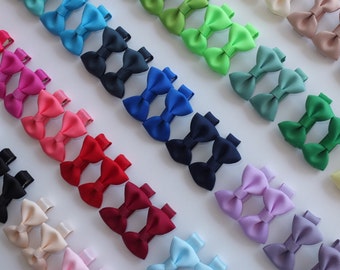 Pick 8-40 Pairs Mini Baby Hair Clips Boutique Toddler Baby Girls Hair Bow Clips Barrettes Hairpins Hairgrips Grosgrain Bow Hair Accessories