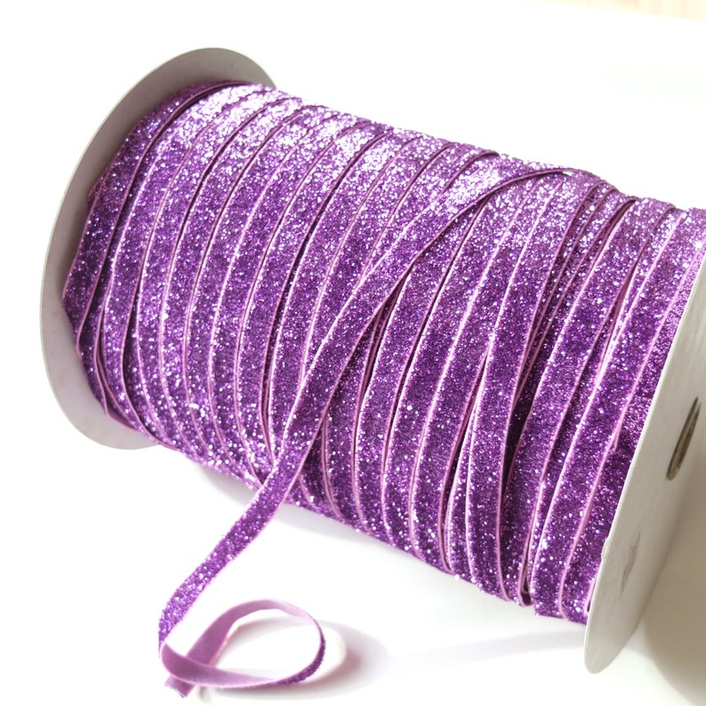 5 Yards Glitter Elastic Bands 3/8 Inch FOE Stretch Velvet Etsy
