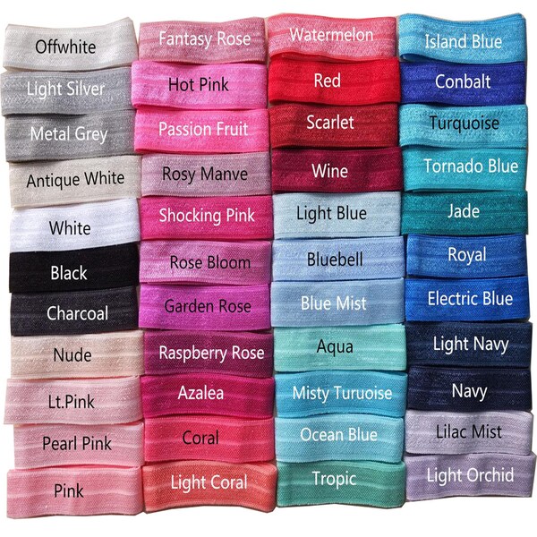 5 Yards 5/8'' Soft Fold over Elastic bands FOE DIY Couture Élastique Accessoires Cheveux Elastic Supplies 84 Colors Available