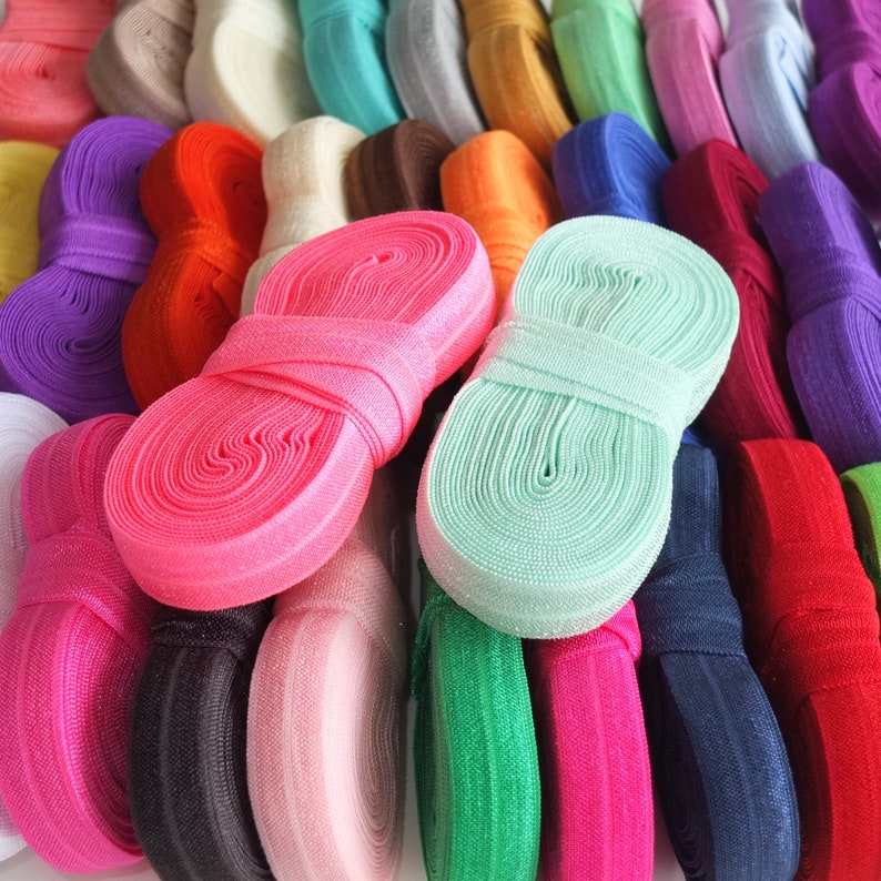 5 Yards Elastic bands 5/8'' Fold Over Elastic Ribbon FOE Nylon Elastic Sewing Sideband Fabric Garment Hair Elastic Accessories image 6