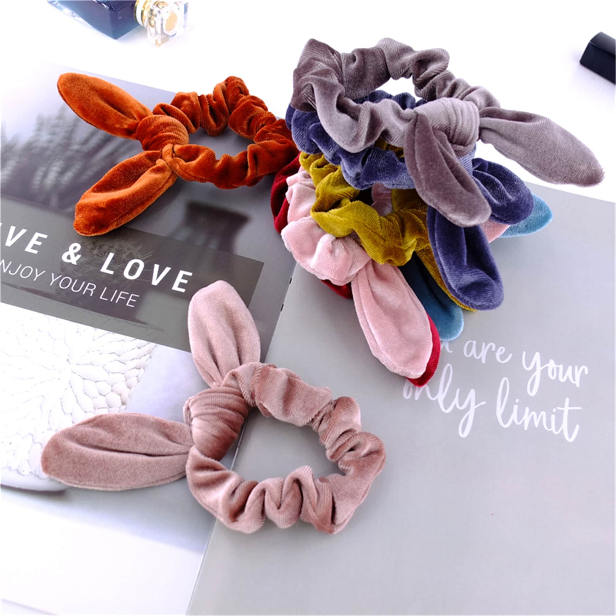 Women Velvet Hair Rope Ring Tie Scrunchie Bunny Ears Hair Ring Holder Hair Band Women Velvet Hair Rope Ring Tie Scrunchie Bunny Ears Hair Ring Holder Hair Band