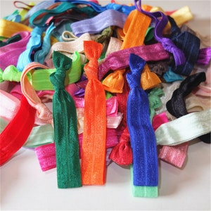 10-100 Stück Haargummi Gummibänder Pferdeschwanz Haargummis FOE Haarseil Kopfband Handgelenkbänder Mädchen Frauen Haar Scrunchy Zubehör U pick color Bild 10