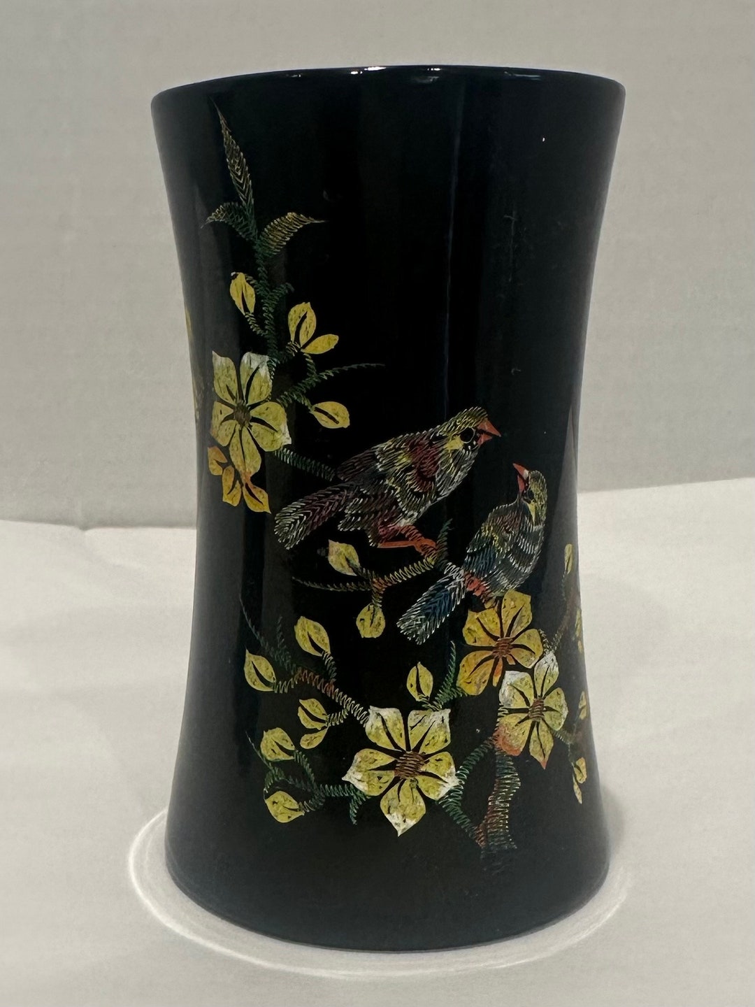 Aged Black Leaf Vase - 16cm main image 1