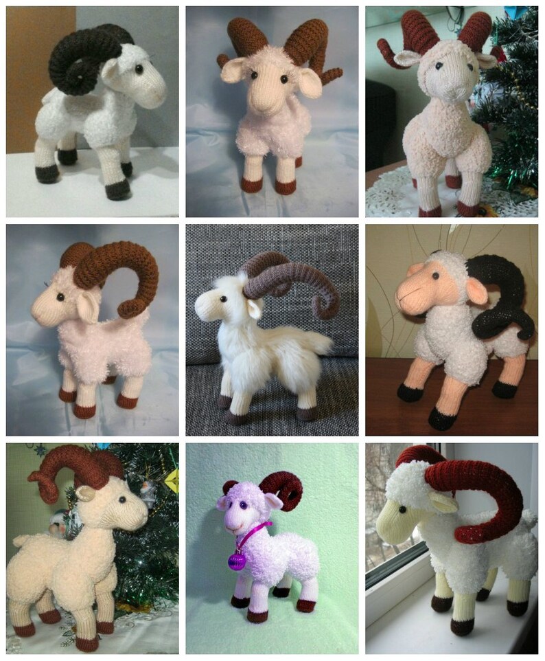 Knitting Pattern Mountain Goat Amigurumi Animal Etsy