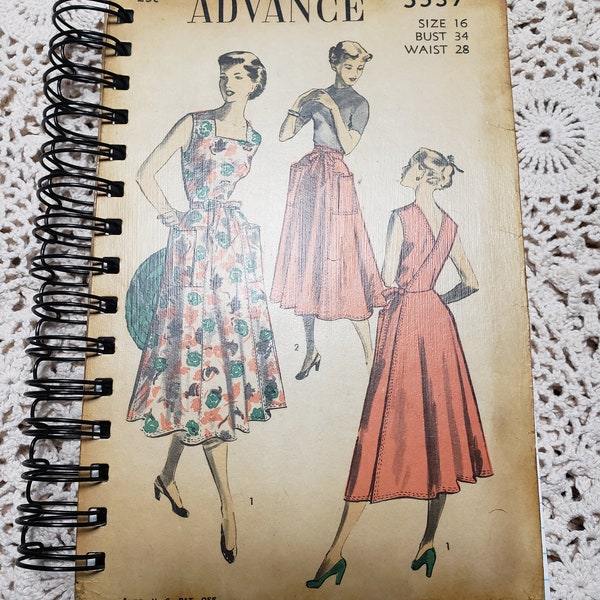 Upcycled  Vintage Advance 1950's Pattern Journal/Notebook
