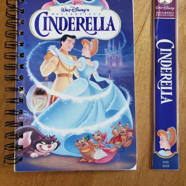 Upcycled Disney VHS Journal/Notebook- Cinderella