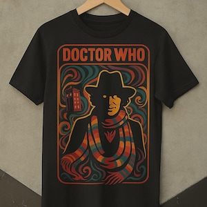 Doctor Who Tom Baker Scarf T-Shirt: Retro Sci-Fi Graphic Tee