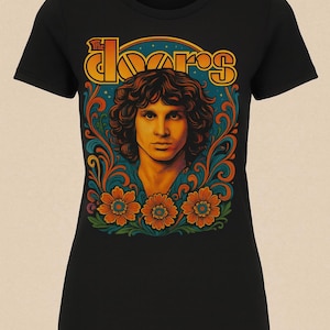 Vintage Psychedelic Jim Morrison The Doors T-Shirt | Retro Rock Band Tee | 70s Hippie Rock Shirt SM-5XL