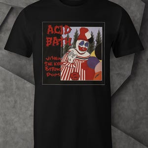 Acid Bath Album Cover T-Shirt – When The Kite String Pops – Creepy Clown Graphic Tee – Heavy Metal Band Shirt