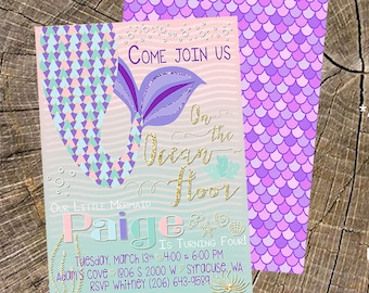 Mermaid Birthday Invitation (any age, customizable, digital)