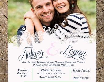 Classy, Lace Wedding Invitation
