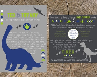 Dinosaur Long Distance Baby Shower (please see both sizing options)