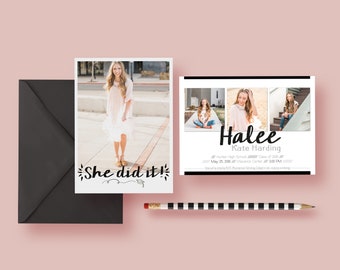 High School Graduation Announcement (College Graduation, Invitation,)