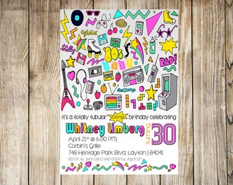 80's Flashback Birthday Invitation (Any Age)