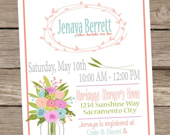 Floral Bridal Shower Invitation