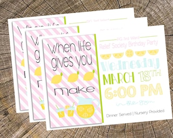 When Life Gives You Lemons...Relief Society Activity Invitation (Customizable for ANY event)