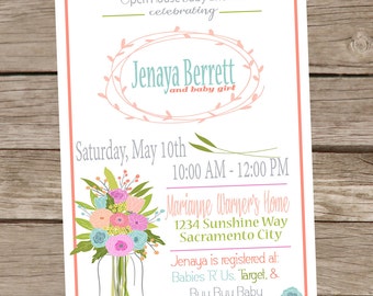 Floral Baby Shower Invitation