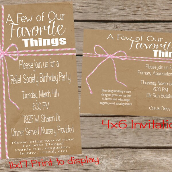 A Few of My Favorite Things Printable - Etsy