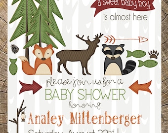 Outdoor Baby Shower Invitation (Hunting, Camping, Animals, Critters)