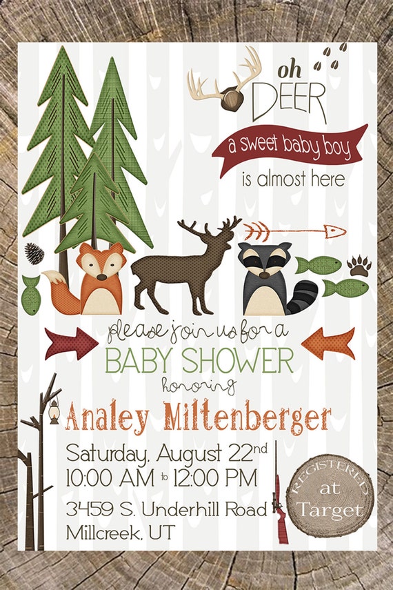 hunting baby shower invitations