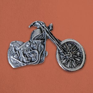 Vintage 1980s Chopper Motorcycle Pewter Pin | Curated by Rad Patch Co