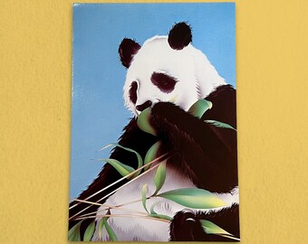 Postal de panda vintage de la década de 1980 / Comisariada por Rad Patch Co