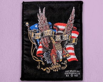 Vintage 1987 Live Free or Die Patch / Comisariada por Rad Patch Co