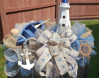 Nautical Cemetery Saddle, Beach Headstone Saddle, Boating Grave Saddle, Lighthouse Cemetery Grave Saddle, Personalized Boat Cemetery Saddle
