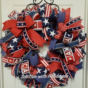 Patriotic Wreath,  Personalized Patriotic Wreath, Texas Patriotic Wreath, Veterans Wreath, Everyday Wreath,  America Wreath, Double Door