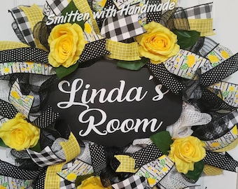 Everyday Family Wreath, Assisted Living Door Wreath, Mothers Day Gift, Wedding Gift,  Personalized Memory Care or Nursing Home  Door Wreath